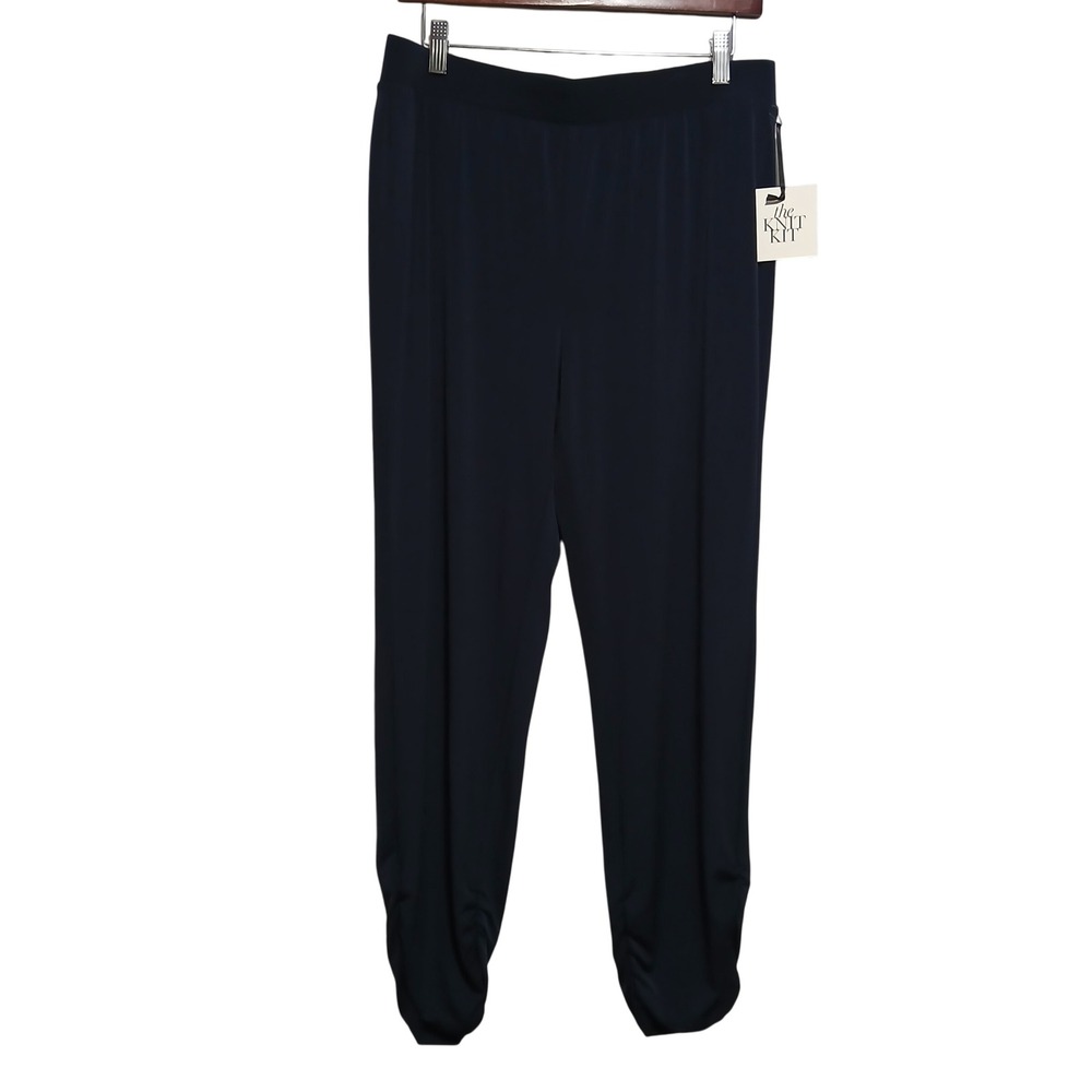 Chicos The Knit Kit Skimmer Ankle Pants Womens‎ 1 Ink Blue Comfort Casual